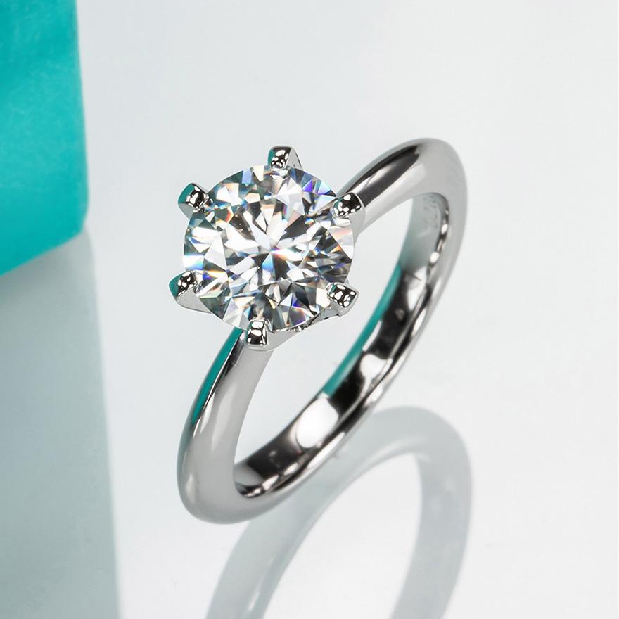 925 Silver Simple Engagement Wedding Rings for Women Fashion 1CT/2CT/ 3CT Cubic Zirconia Ring Bridal Jewelry Gift