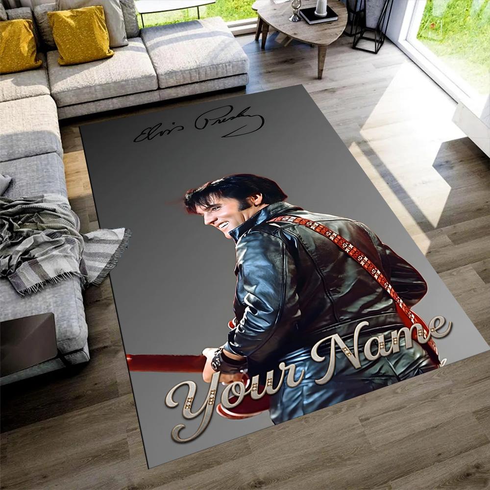 Elvis Presley Customize Your Name Floor Rug Office Rug Perfect for Decorate Room Outdoor Living Rooms Dining Room Antislip Carpet Office Home Decor