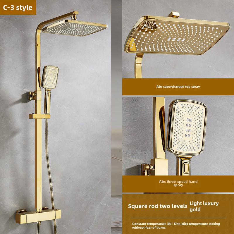 Thermostatic Shower Set with One-Touch Temp Lock & Boost Shower Head