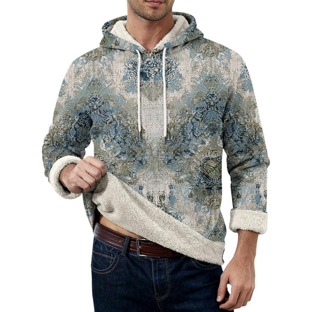 Men's Casual Long-Sleeve Fleece Hoodie With Pockets