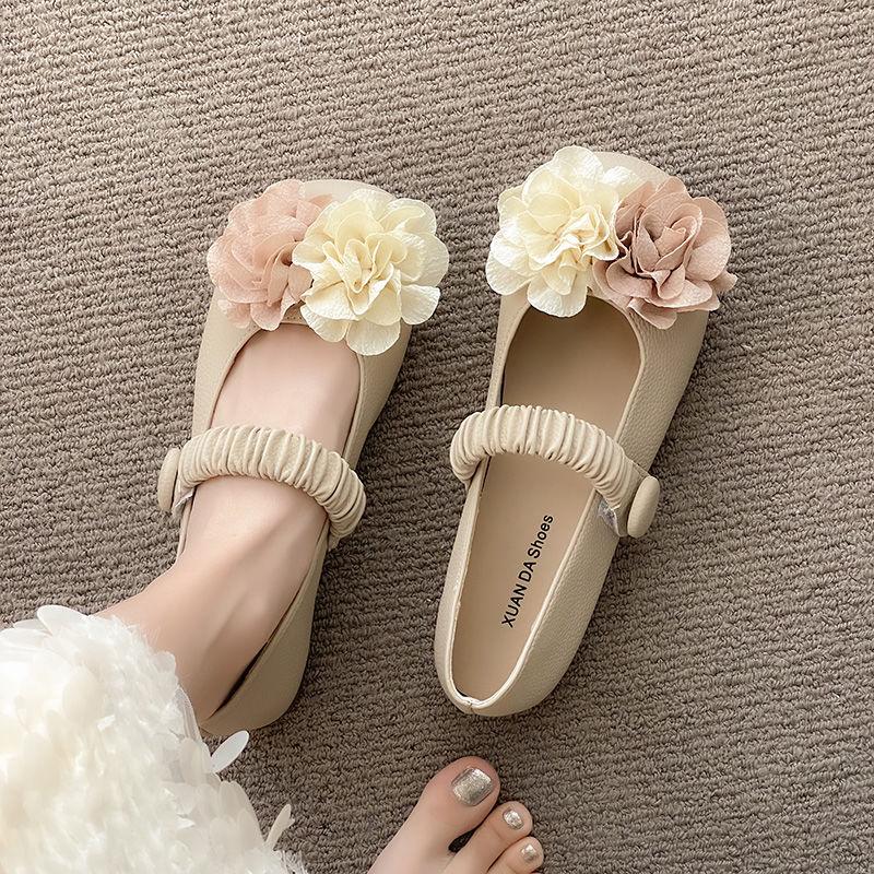 Cute Round Toe Mary Jane Women's Flat Shoes Elegant and Fashionable Cheap Liquidation Quick Delivery 2025 Summer Ladies Footwear