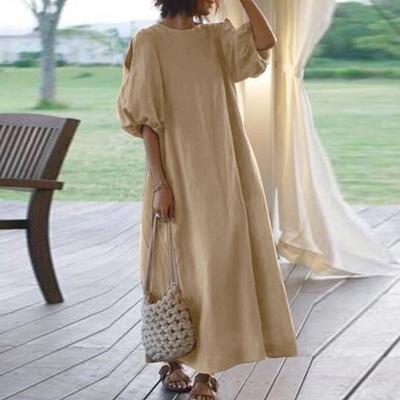 Elegantes Freizeitkleid mit halblangen Ärmeln, schulterfreies, einfarbiges Partykleid