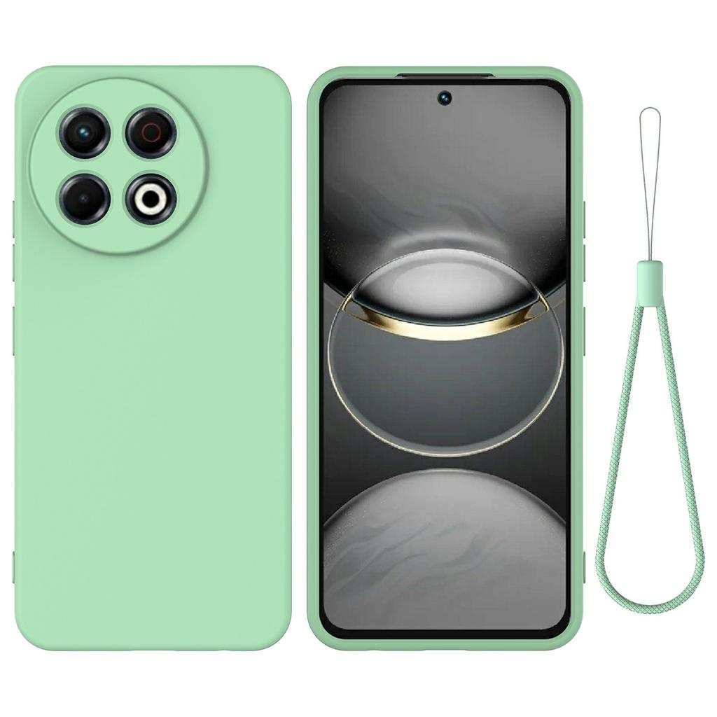 For TECNO Spark 30 Pro 4G Case Liquid Silicone Phone Back Cover with Hand Strap