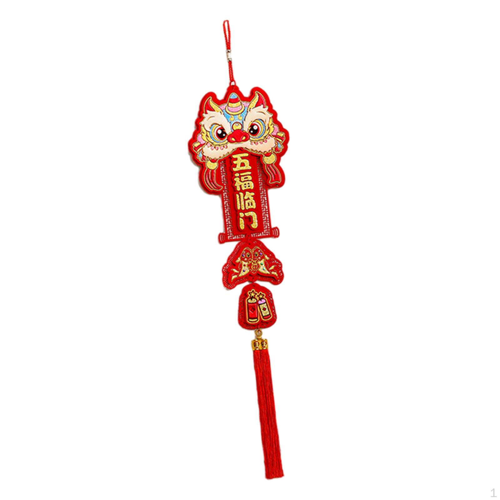 

Китайский год подвесные украшения с кулоном с кисточкой и узлом дракона Лунный 20x93 см для
