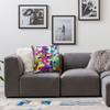 Bright Paint Splatter Pillowcase Polyester Linen Velvet Creative Zip Decorative Sofa Seater Cushion Cover 18"