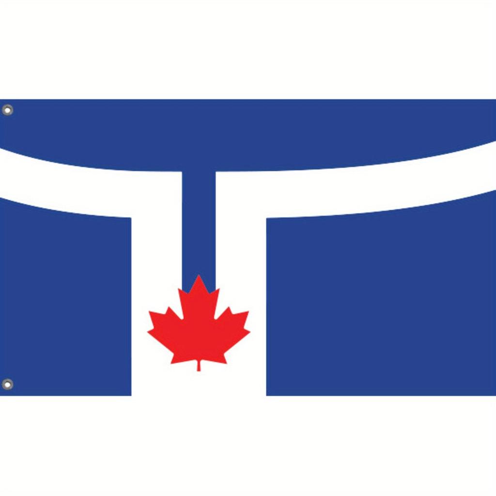 1pc Multi-Size Optional Toronto City Flag, Unique Design, Polyester Material, Outdoor Patio And Garden Decor, No Power Required, Outdoor Flag | Modern