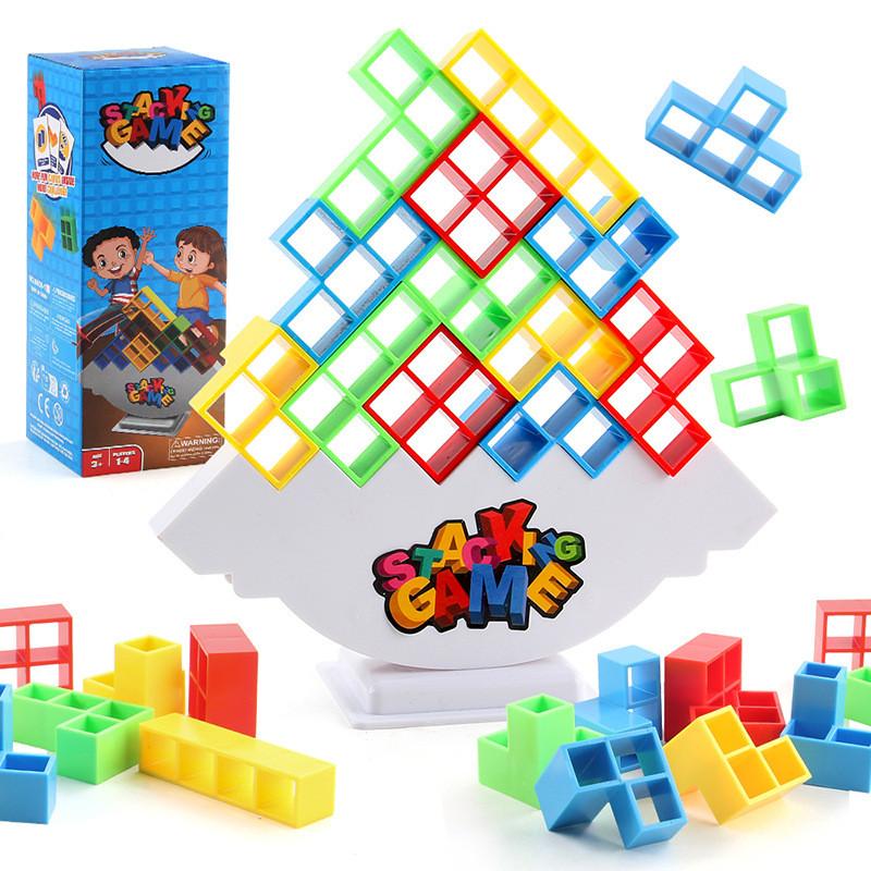 Kleurrijke Tafelblad Overlappende Plastic Bouwstenen Kinderpuzzelspeelgoed Voor Kinderen Diy Interactieve Hersenkraker Educatief Spel