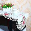Premium satin Rose Embroidery bed Table Furniture flag Runner cloth cover kitchen Christmas Wedding party Table Surface decoration and accessories