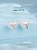 Aifle Simple Versatile S925 Sterling Silver Heart Bow Earrings for Women, Platinum-Plated, Heart-Shaped, Perfect for Commuting
