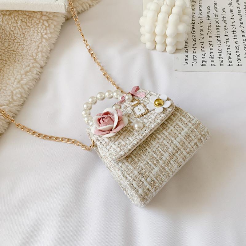Stylish Mini Girls Crossbody Bag Adorable Pearl Princess Accessory Fashion Design For Kids