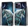 Luxury Painted Leather Case Wallet Book Style Protective Cover for iPhone 16 15 14 13 12 11 Pro MAX 16Pro 15Pro 14Pro 16Plus 15Plus 12mini SE4 (2025)