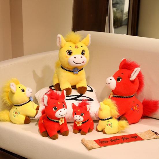Horse Doll Auspicious Meaning Year of The Horse Plush Toy Traditional Zodiac Horse Theme Good Luck Doll Home Decor