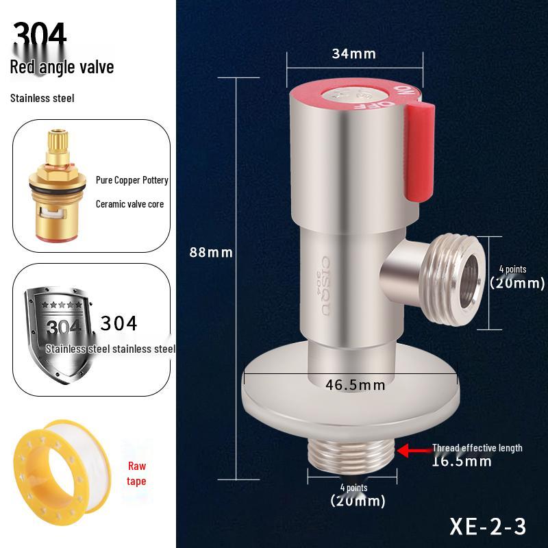 

304 Stainless Steel 4-Point Hot & Cold Water Valve Switch