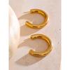 Eetit Daily Versatile Stainless Steel C-Shape Huggie Earrings for All Occasions 18K Gold Color Simple Charm Jewelry New