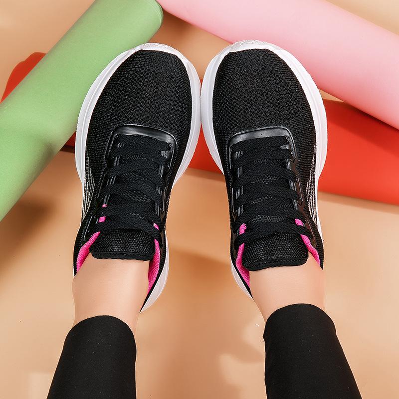 Обувь Женская обувь Дышащая Летящая Вязаная обувь Женские шнурки Модный тренд Спорт — фото 3