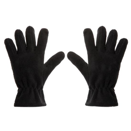 

1 пара детских перчаток флисовые однотонные пятипалые термо перчатки с полным пальцем сохраняют тепло эластичные на запястье утолщенные детские зимние S чёрный