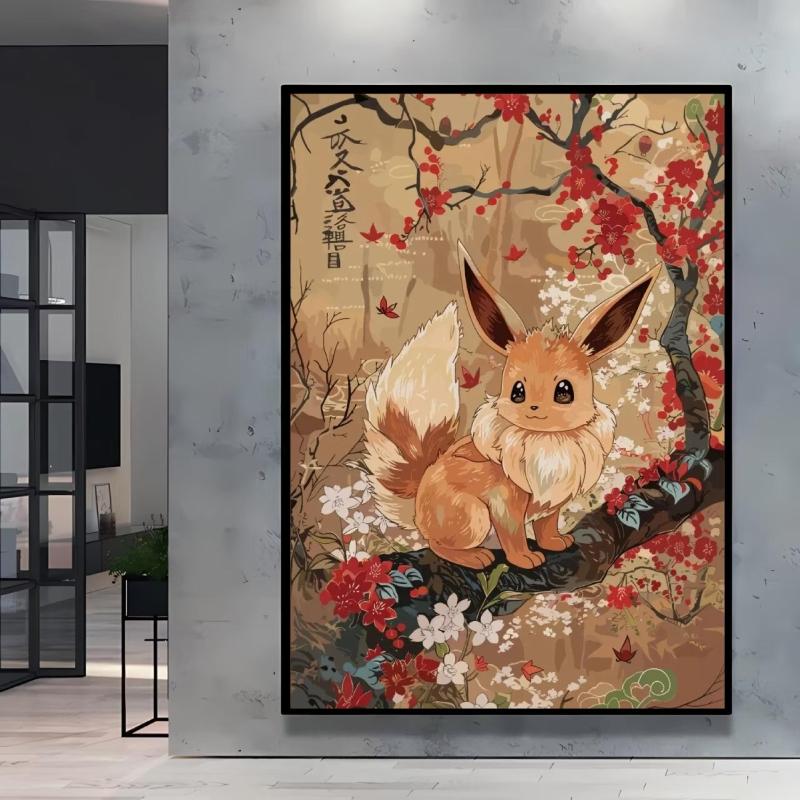 Print on Canvas  Gengar Classic Anime Posters Cartoon Character Picture HD Printing Retro Style Home Living Room Decor