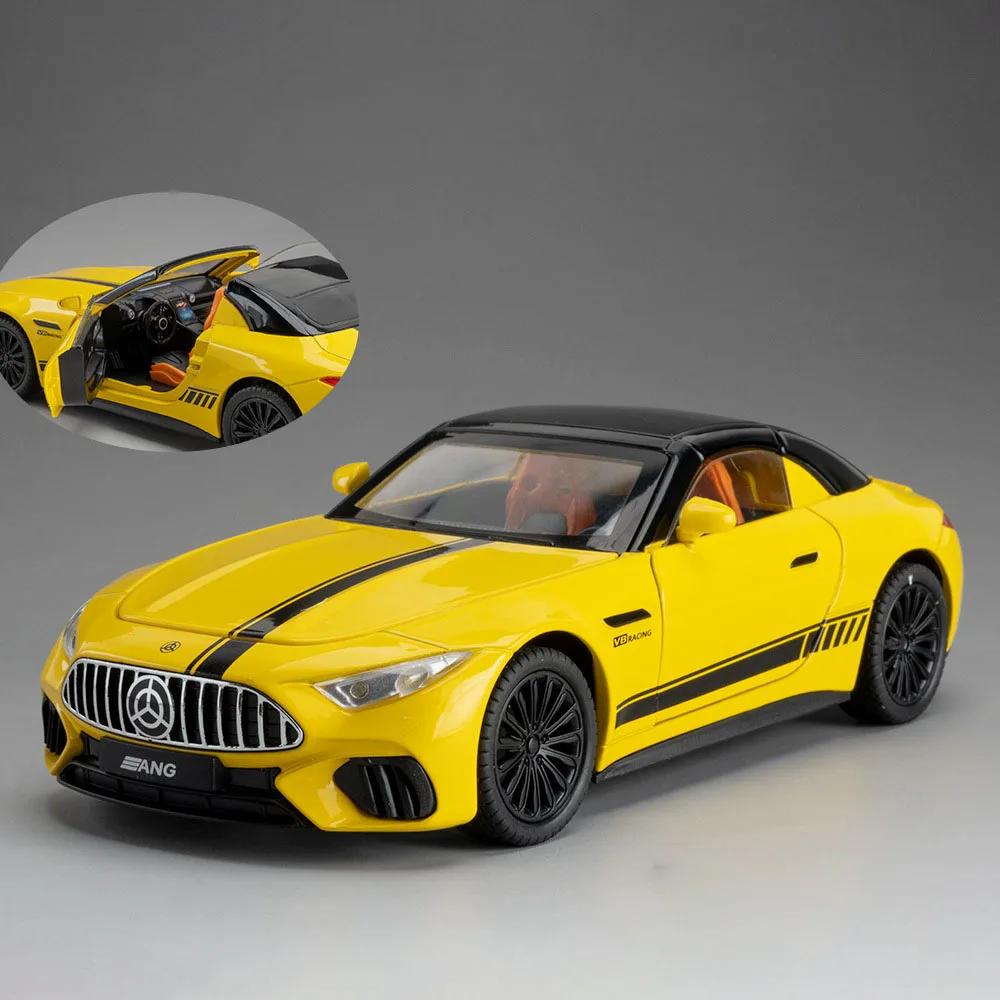 Scale 1:22 SL63 NA1 Model Toy Car Alloy Diecast Light Sound Pull Back Doors Opened Miniature Sports Cars Models Collection Gifts