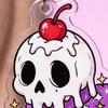 Holiday Party Accessories 1 Pair Acrylic Halloween Earrings for Women, 2D Flat Cute Cartoon Funny Skeleton Earring Ghost Skull Dangle Drop Earrings,