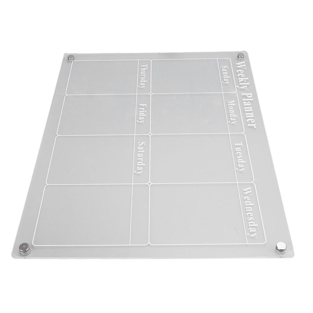 Acrylic Dry Erase Board Calendar Reusable Transparent Calendar Planner Board with 3 Colors Markers