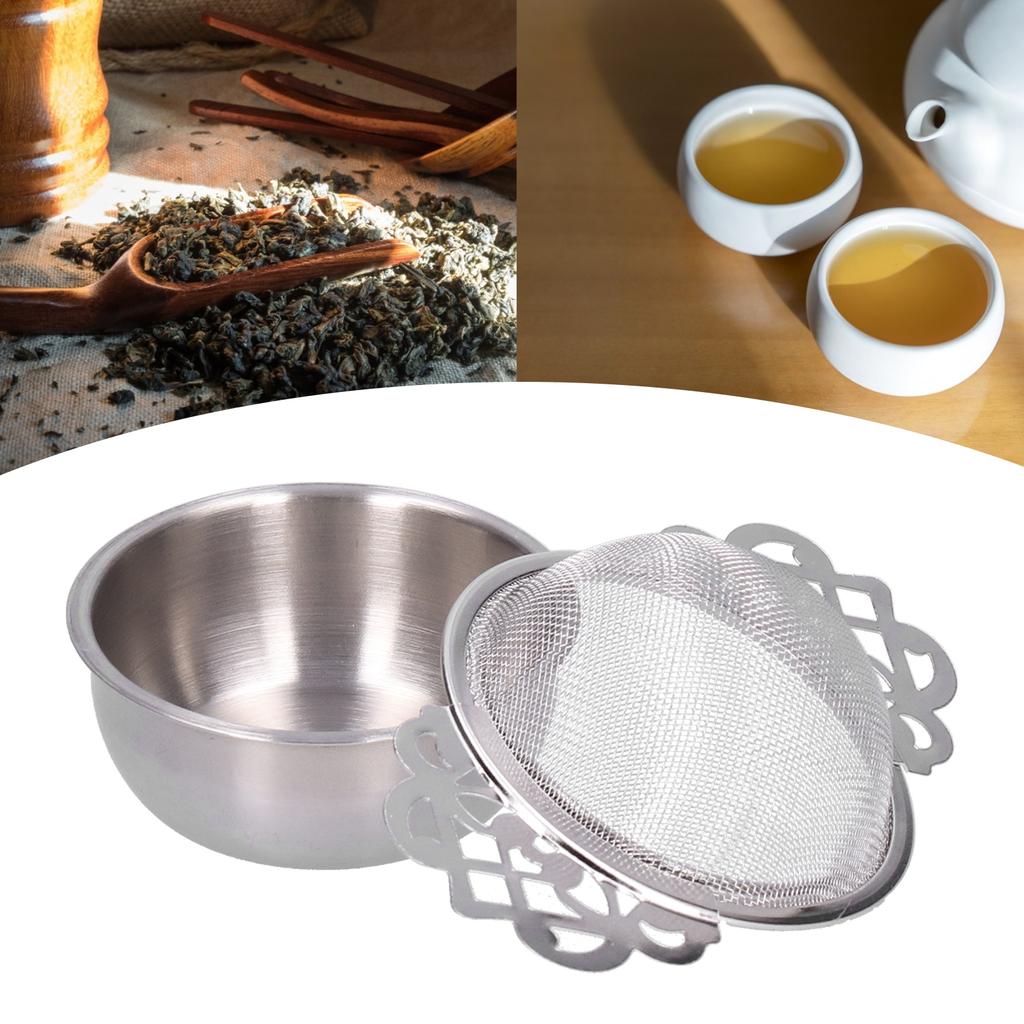 Stainless Steel Tea Strainer Loose Leaf Tea Infuser Filter Double Ear Kitchen Gadget