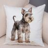 Cute Mini Schnauzer Dog Cushion Cover Home Double Print Decor Cartoon Pet Animal for Sofa Car Pillowcase Soft Plush Pillow Case