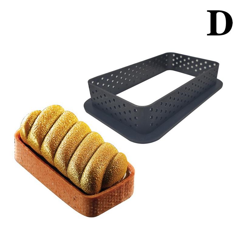 1pcs Perforated Plastic Tart Ring Circle DIY French Fruit Mousse Cake Dessert Molds Cutter For Kitchen Pastry Decorating Tool