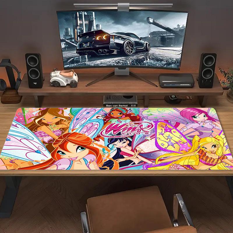 Winx Color Mouse Pad Large Gaming Table Cushion Non-slip Laptop Tablet Big Mousepad XXL Mat Mini PC Playmat With Lock edge