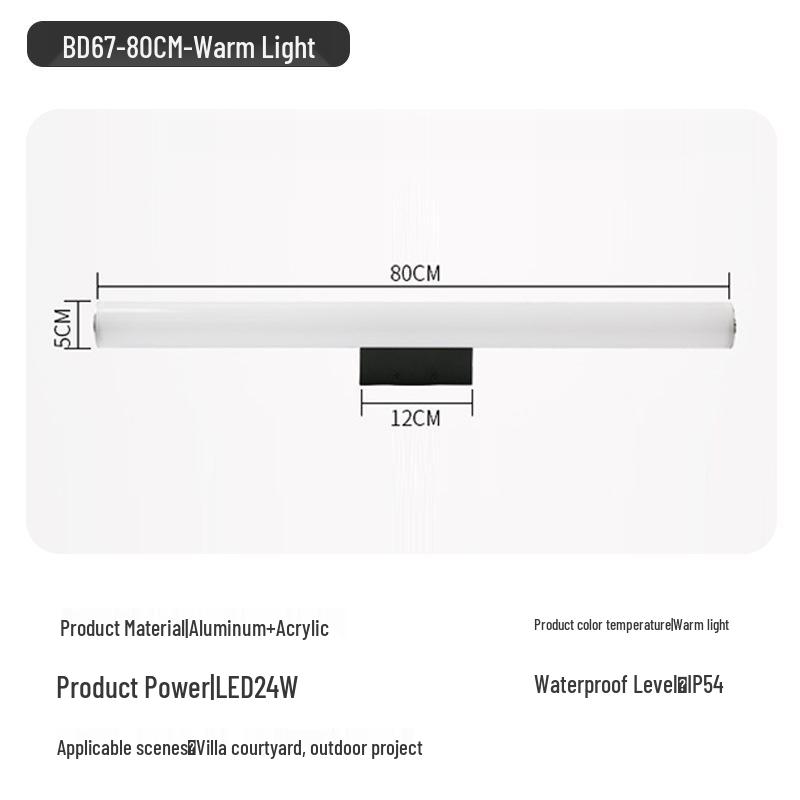 High-brightness Anti-fog Vanity Light with Mirror Cabinet for Bathroom and Hallway, 85-265V