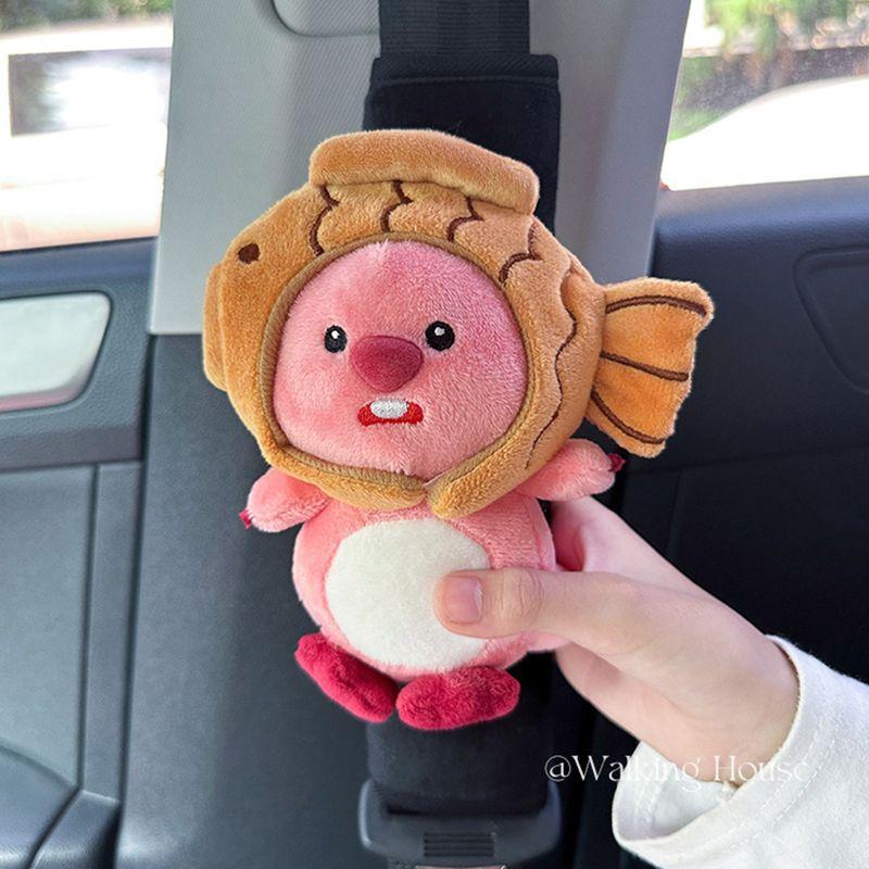 

Car Seatbelt Decorative Shoulder Pads, Cute and High-End Little Beaver Loopy Doll Car Interior Decorations Taiyaki Beaver - 1 Black Shoulder Pad