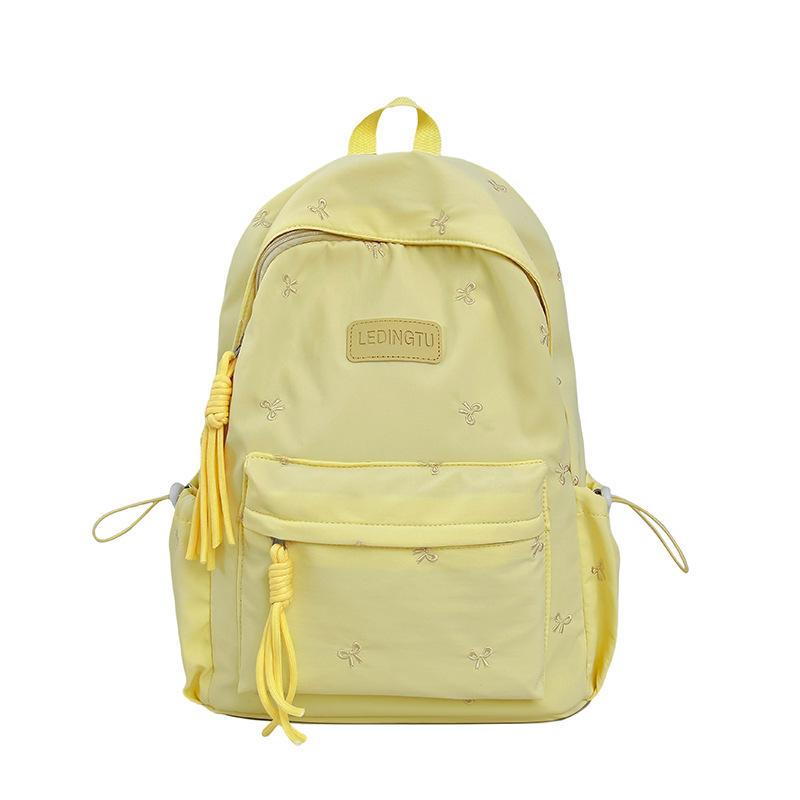 Japanese Ins High School Student Schoolbag Female, Junior High School Student College Backpack Solid Color College Student Simple Versatile Backpack
