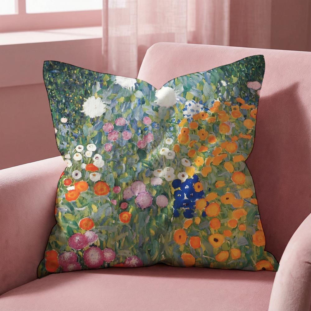G-Gustav K-Klimt Oil Painting Cushion Cover Multi-Scene Pillow Cover for Home & Car - Reversible, Soft & Durable for Daily Use