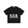 Black T Shirt with Sob Sweet Old Bob Print for Casual Wear