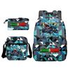 Cartoon abstract Shanhaijing primary school students and teenagers backpack schoolbag tongtongsahur three-piece set L