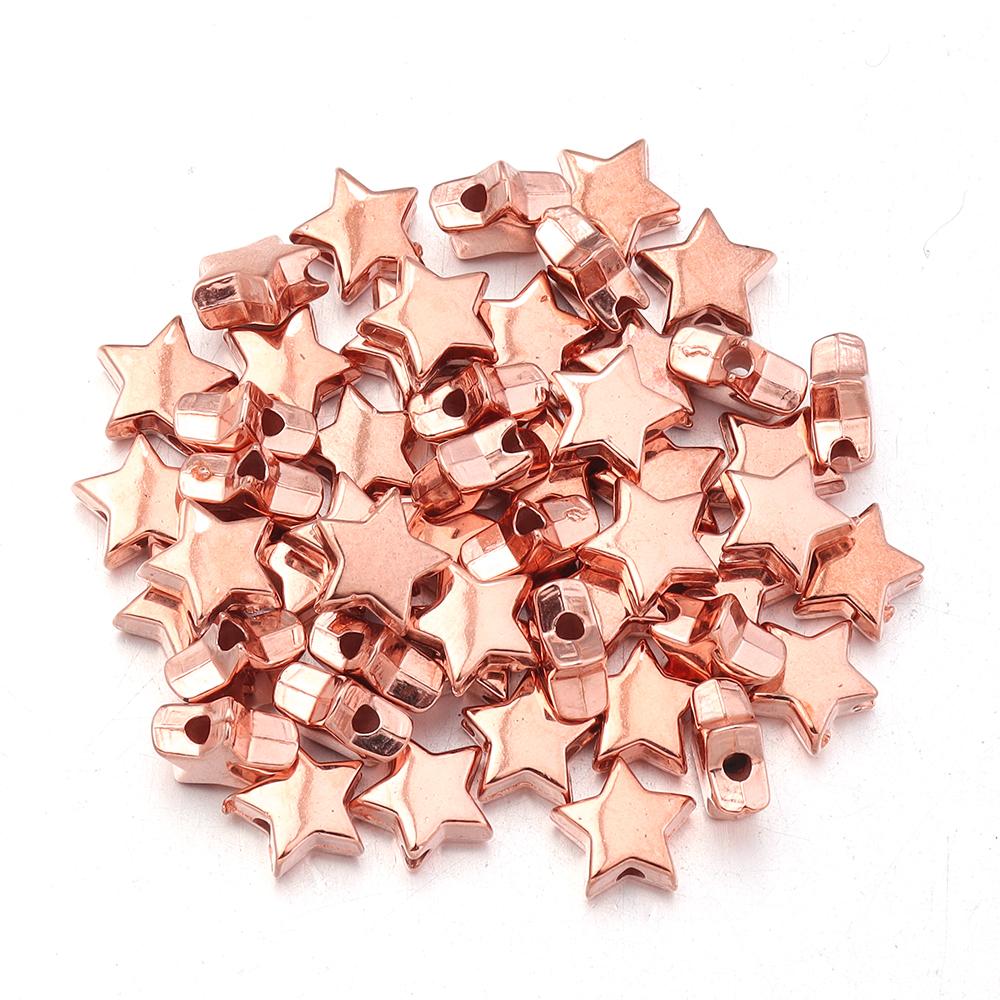 50-100 Stück Sternform CCB Perlen Gold Silber Beschichtet Lose Abstandshalter Fünfzackstern Perle Für Schmuckherstellung DIY Halskette Armband Großhandel