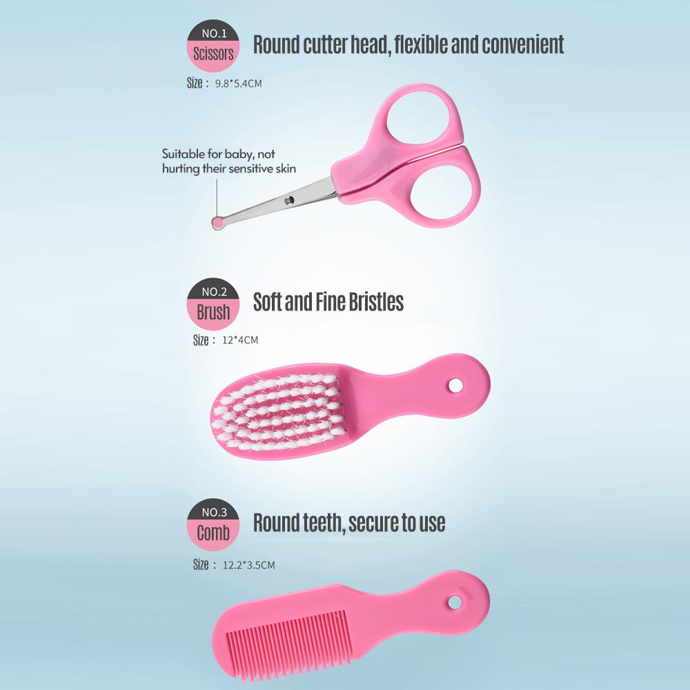 Portable Baby Grooming Kit Baby Safety Care Set Nail Clipper Nail File Brush Comb Nasal Aspirator