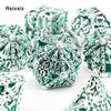 7 Pcs Silver Green Hand Skull Head Metal Dice Hollow Metal Polyhedral Dice Set Suitable for Role-Playing RPG Board  Card Game