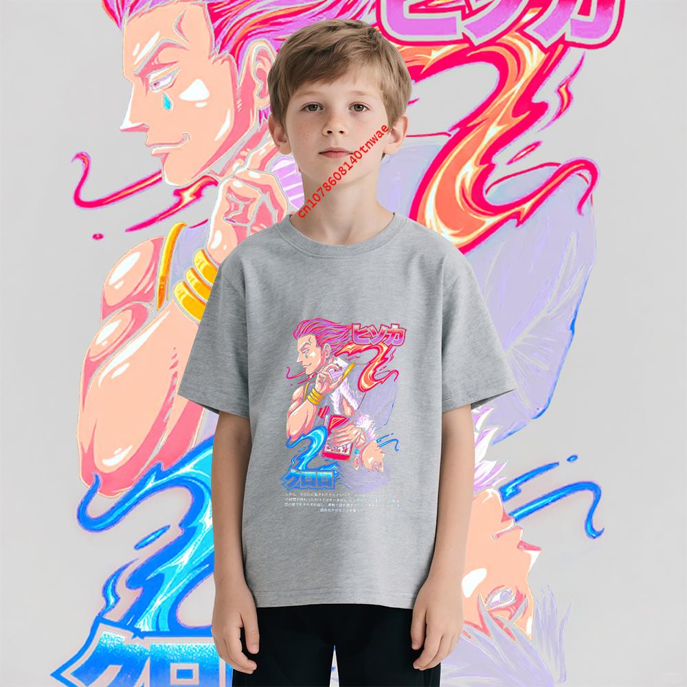 Hunter x Hunter Hisoka Morow Illumi Zoldyck Anime Print Cotton T Shirt for Boys Kids Short Sleeve Shirt Comfortable Daily Wear
