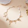 Jewelry 2-piece set: Cross-shaped faux pearl necklace set, personalized and simple handmade beaded choker for women