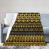 Tribal Artwork African Art Black And Gold Flannel Throw Blanket Blanket for Sofa Bedroom Warm Bed Rug,