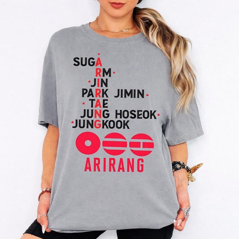 2026 Sommer Mode Trendiges T-Shirt Arirang Schwimm Tour Konzert Shirt, Bangtan Idol Gruppe Merch, Kpop Welttournee Schwimm Track 2026 Sublimationsshirt