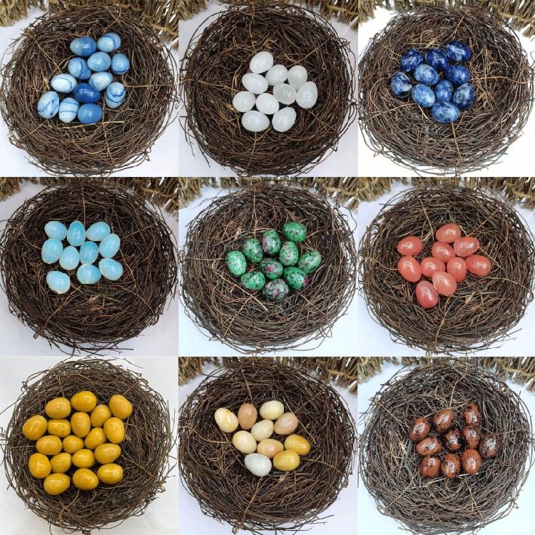20pcs Mineral Crystal Assortments Eggs Gemstones Polished Worry Stones Ornaments