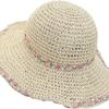 Sweet and Versatile Woven Straw Hat for Women On The Beach Sun Protection Fisherman's Hat with Large Brim Showing Face and Small Basin Hat Trendy