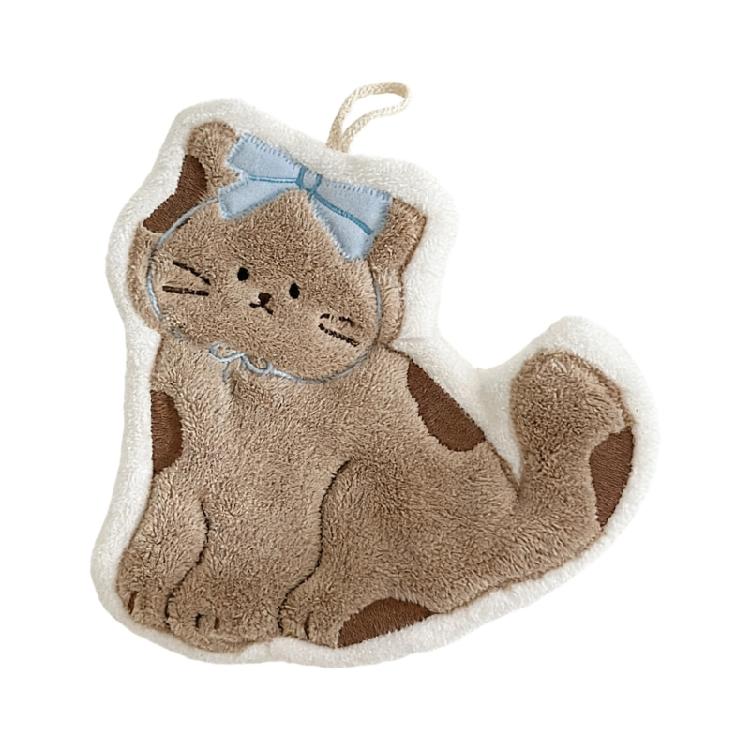 

Highly Absorbent Corals Fleece Hand Towel With Lovely Cats Theme Design Easy To Hanging And Wash Hand Cloth for Daily use