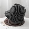 Autumn and Winter Striped Wave Fisherman's Hat Children's New Large Brim Outdoor Thermal Hat Webbing Fashion Basin Hat Big Head Circumference