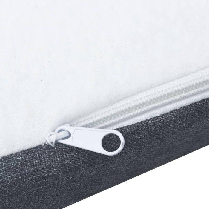 VidaXL Surmatelas de Sommier Tapissier Protège-matelas Lit Protecteur Housse Lavable Confortable Doux Blanc et Gris Foncé 288215