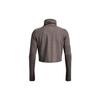 Under Armour Solid Color High Neck Pullover Training Long Sleeve T-Shirt Women Tops Brown 1374493-176
