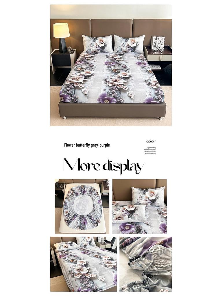 Cyfrowy nadruk kwiatowy 5D Zestaw poszewek na kołdrę z poszewkami na poduszki i prześcieradłem (Wielu rozmiarów)