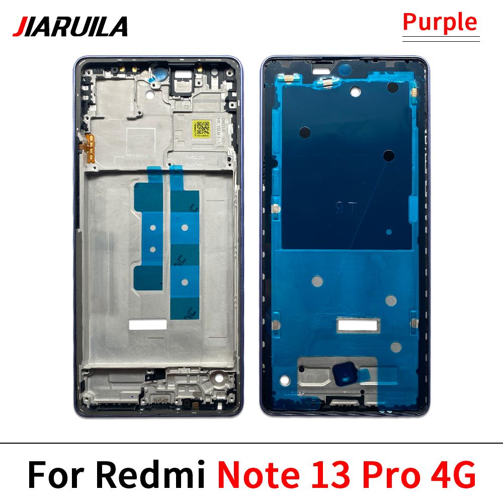 Back Battery Cover Rear Metal Front Housing Middle Frame Bezel Plate Parts For Xiaomi Redmi Note 13 4G 5G Note 13 Pro Plus 5G