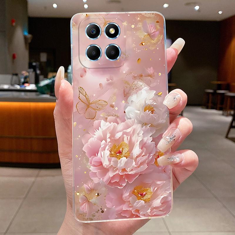 Phone Case For Honor X6 4G/X6S 4G/70 Lite/Play 30M/Honor X8 5G Butterfly Protective Casing Transparent Soft Silicone TPU Cover